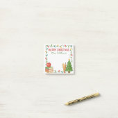 Teacher Holiday Christmas Sticky Notes ポストイット (デスク上)