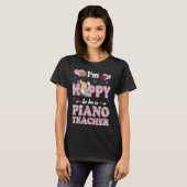 Teacher I m Hoppy To Be Piano Teacher Easter Gnome Tシャツ (正面フル)