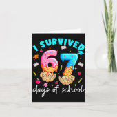 Teacher I Survived 67 Days Of School Funny Meme Ba カード (正面)