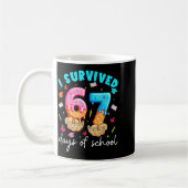 Teacher I Survived 67 Days Of School Funny Meme Ba コーヒーマグカップ (左)