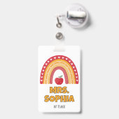 Teacher ID Badge Holder – Rainbow Design バッジ (裏面（伸縮クリップ）)