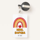 Teacher ID Badge Holder – Rainbow Design バッジ (裏面リトラクタブル付き)