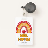 Teacher ID Badge Holder – Rainbow Design バッジ (正面リトラクタブル付き)