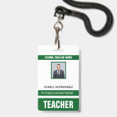 Teacher ID Card バッジ (正面(ネックストラップ付))