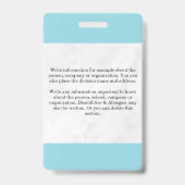 Teacher ID Card Name School Template Photo Badge バッジ (裏面)