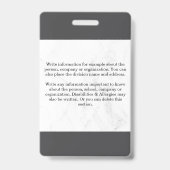 Teacher ID Card Name School Template Photo Badge  バッジ (裏面)