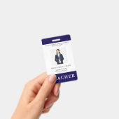 Teacher ID Card Name School Template Photo Badge バッジ (手持ち)