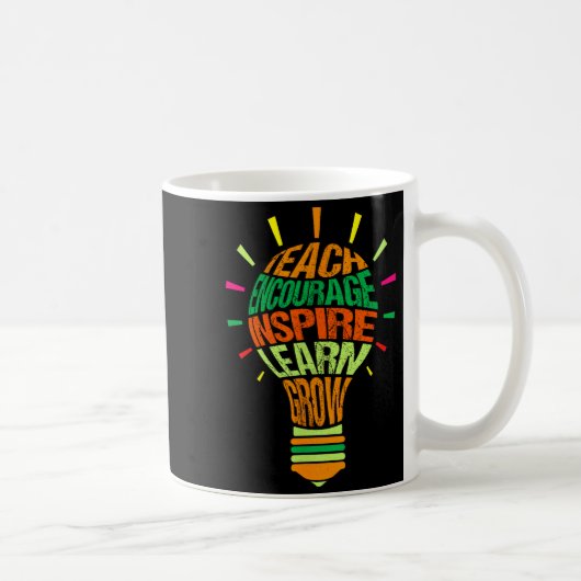 Teacher Insrational Definition Colorful Lightbulb  コーヒーマグカップ (右)