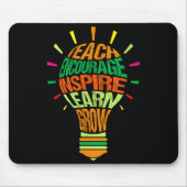 Teacher Insrational Definition Colorful Lightbulb  マウスパッド (正面)