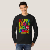 Teacher Kids Retro 100 Days Happy 100th Day Of Sch Tシャツ (正面フル)