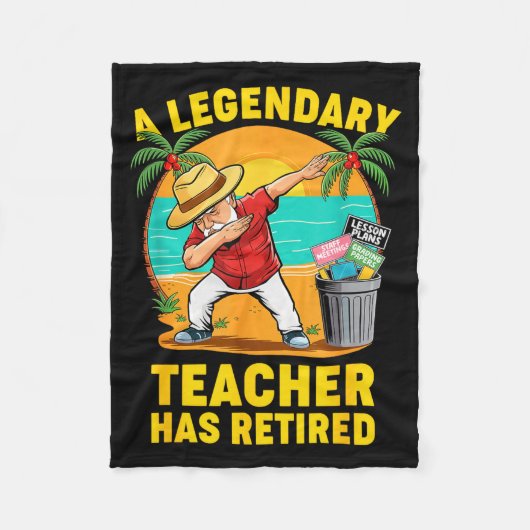 Teacher Legend Has Retired 2025 Happy Retirement P フリースブランケット (正面)
