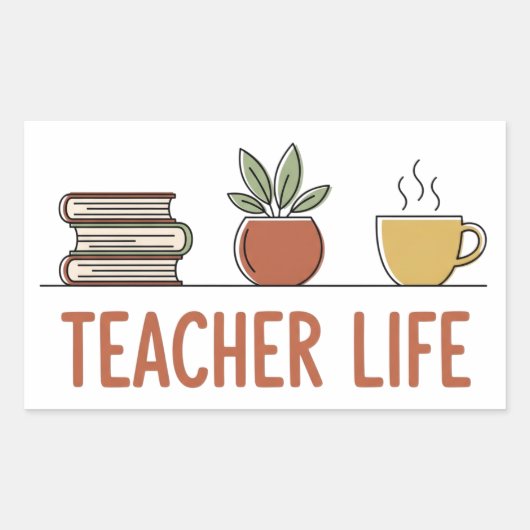 Teacher Life 長方形シール (正面)