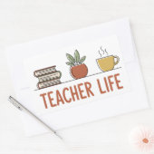 Teacher Life 長方形シール (封筒)