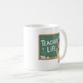 Teacher Life Cute Teacher Chalkboard Coffee Mug Te コーヒーマグカップ (正面右)