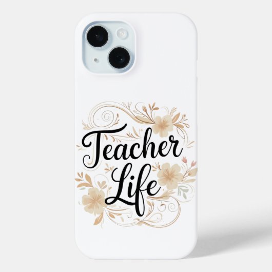 Teacher Life Floral Typography Design Case-Mate iPhoneケース (裏面)