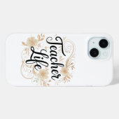 Teacher Life Floral Typography Design Case-Mate iPhoneケース (裏面 (横))