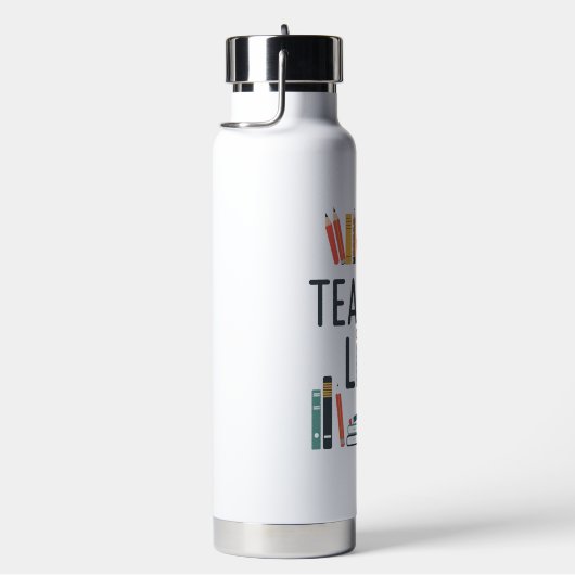 Teacher Life Modern Typography Design ウォーターボトル (右面)