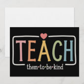 Teacher Life Teach Them to Be Kind Kindness 招待状 (正面/裏面)