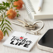 Teacher Life Wordart キーホルダー (正面右)