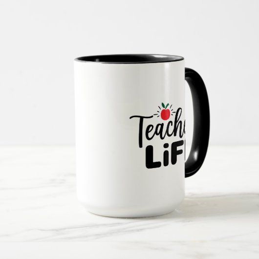 Teacher Life Wordart マグカップ (正面右)