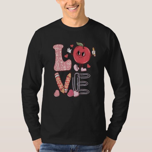 Teacher Love Retro Groovy Teachers Day Tシャツ (正面)