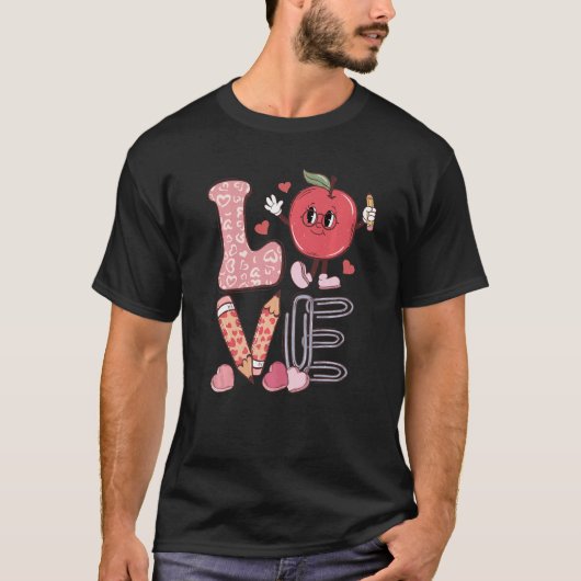 Teacher Love Retro Groovy Teachers Day Tシャツ (正面)