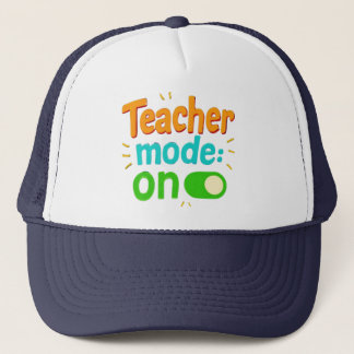 "Teacher Mode On" Embroidered Cap – Funny Teacher  キャップ