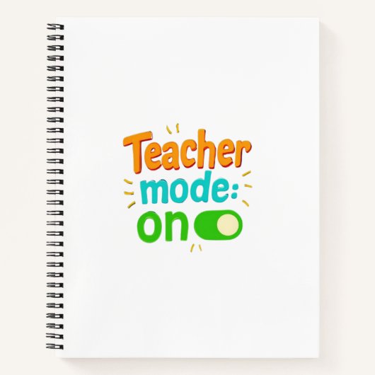Teacher Mode On Notebook – Funny Spiral Journal fo ノートブック (正面)