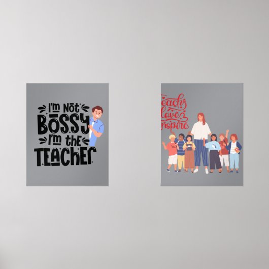 Teacher Motivational Quote poster Wall art (正面)