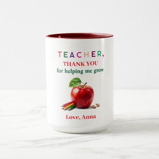 Teacher Mug Gift – Thank You Message マグカップ (中央)