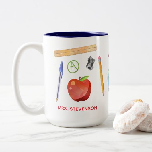 Teacher Mug - Teacher Appreciation Gift  ツートーンマグカップ (ドーナツ)