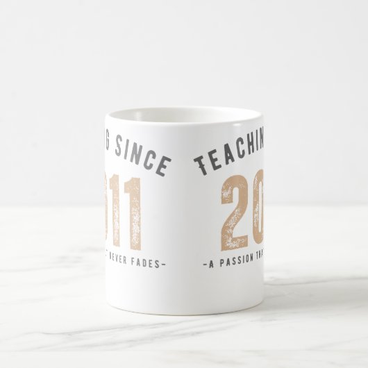 Teacher mug | Teaching since 2011 コーヒーマグカップ (中央)