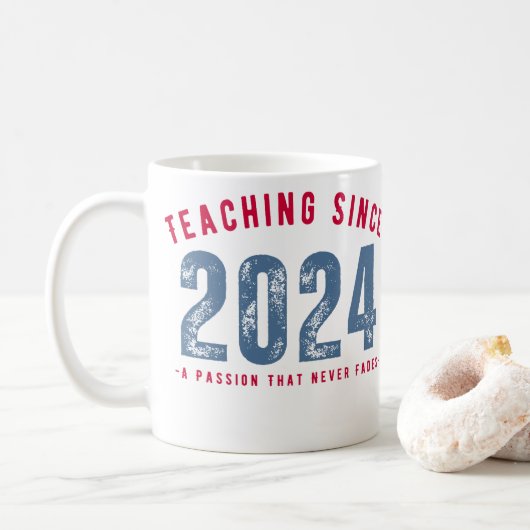 Teacher Mug | Teaching Since 2024 コーヒーマグカップ (ドーナツ)