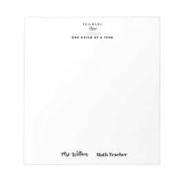 Teacher name elegant quote modern white frame ノートパッド