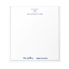 Teacher name elegant quote modern white frame ノートパッド