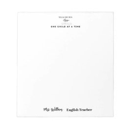 Teacher name elegant quote modern white frame ノートパッド