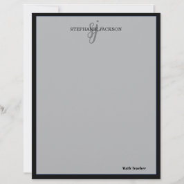 Teacher name elegant quote modern white frame レターヘッド