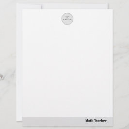 Teacher name elegant quote modern white frame レターヘッド