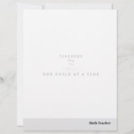 Teacher name elegant quote modern white frame レターヘッド