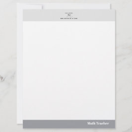 Teacher name elegant quote modern white frame レターヘッド