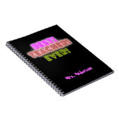 Teacher Notebook with Neon Writing / Neon Script ノートブック (右側)
