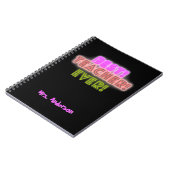 Teacher Notebook with Neon Writing / Neon Script ノートブック (左側)