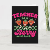 Teacher Of A Berry Sweet Tch Fun Strawberry Design カード (正面)