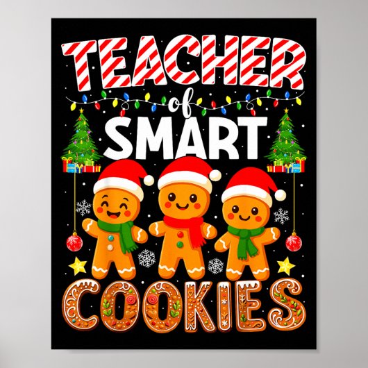 Teacher Of Smart Cookies Funny Gingerbread Teacher ポスター (正面)
