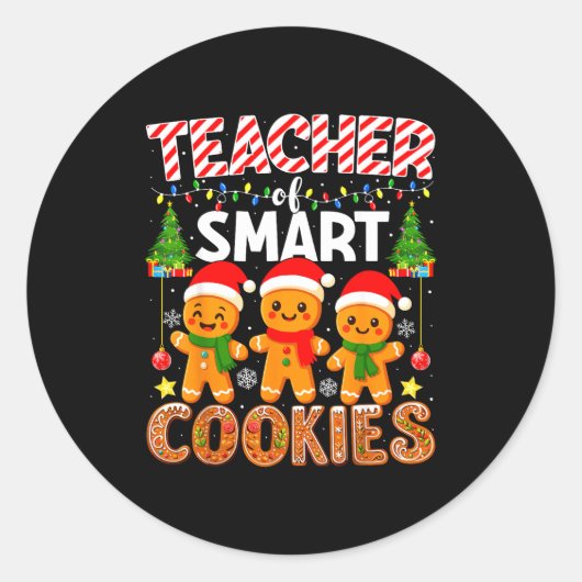 Teacher Of Smart Cookies Funny Gingerbread Teacher ラウンドシール (正面)