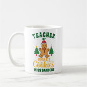 Teacher of Smart Cookies Funny Teacher Christmas コーヒーマグカップ (左)