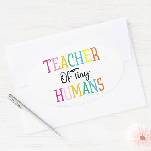 TEACHER OF TINY HUMANS 楕円形シール (封筒)
