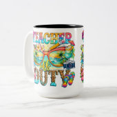 Teacher off duty ツートーンマグカップ (正面左)