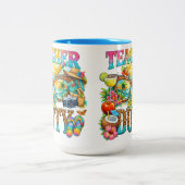 Teacher off duty summer vibes ツートーンマグカップ (中央)