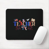 Teacher Patriotic 1776 Independence Day マウスパッド (マウス)